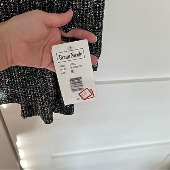 Ronni Nicole Sparkle Top & Cardigan Set Formal Party Black Silver Sz. small NWT - Picture 6 of 9